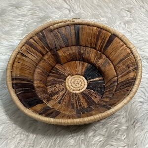 NEW Handwoven African Recycled Natural Banana Leaf Woven Bowl / Wall Hanging